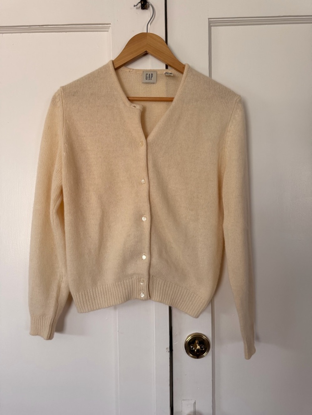 Vintage GAP 90s Cream Button-Front Women's Sweater Cardigan